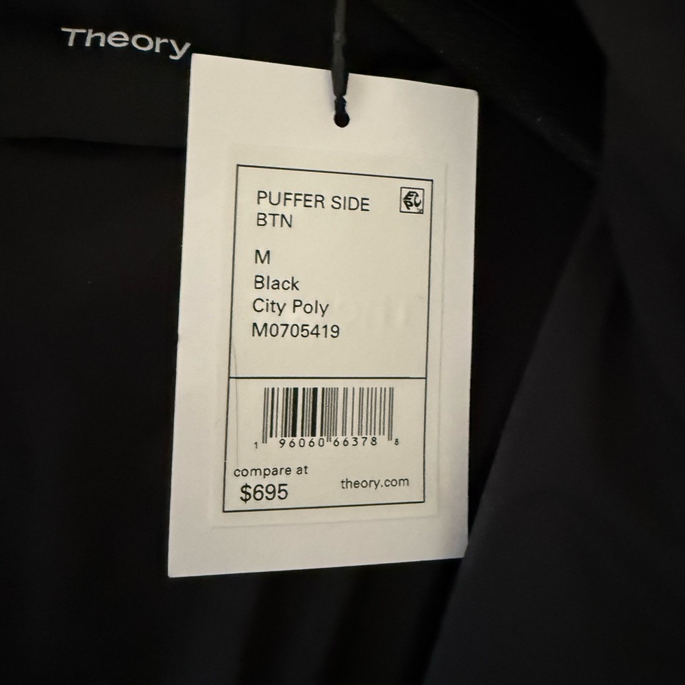 Theory Side-Button Puffer Coat in City Poly NWT - Picture 5 of 5